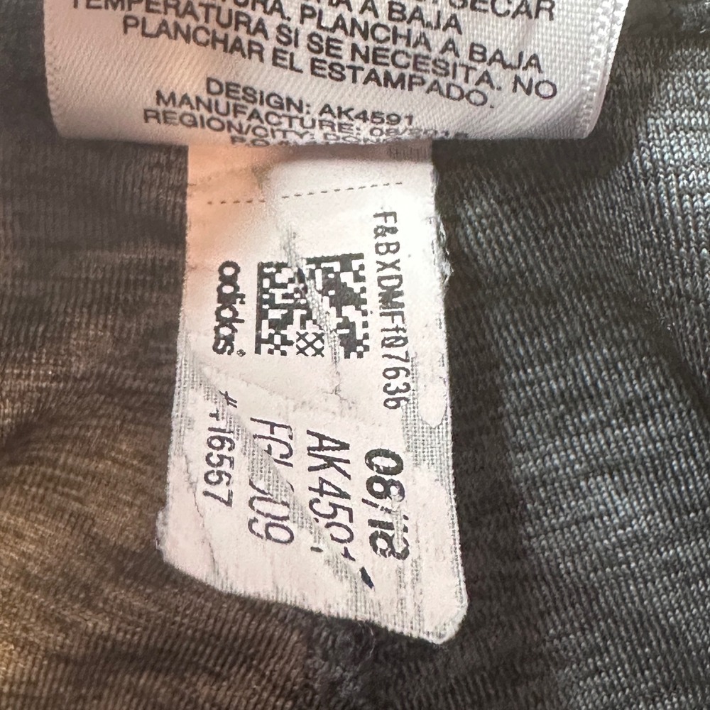 Adidas Leggings Girls M 10/12 Gray Pink‎ 3-Stripe Performance Athletic AK4591 - Picture 5 of 10